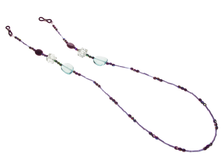Glasses Chain 'Iridescent Bead' Purple/Green