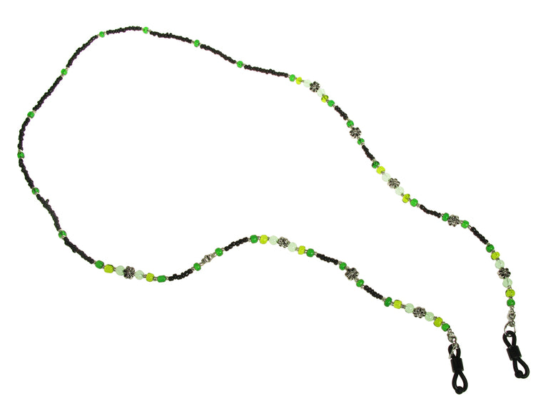 Glasses Chains 'Daisy Bead' Black/Green