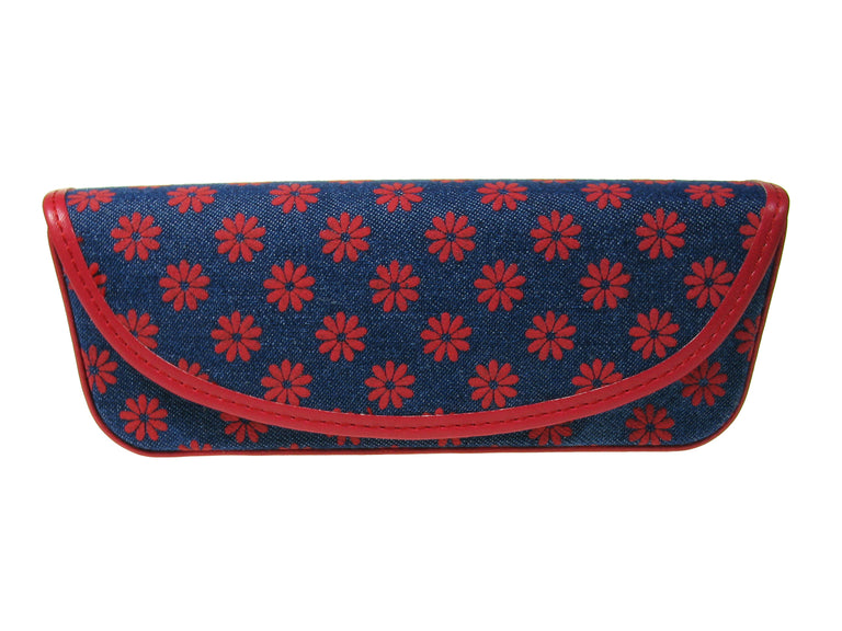 Glasses Case 'Daisy Denim' Red