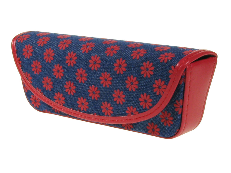 Glasses Case 'Daisy Denim' Red