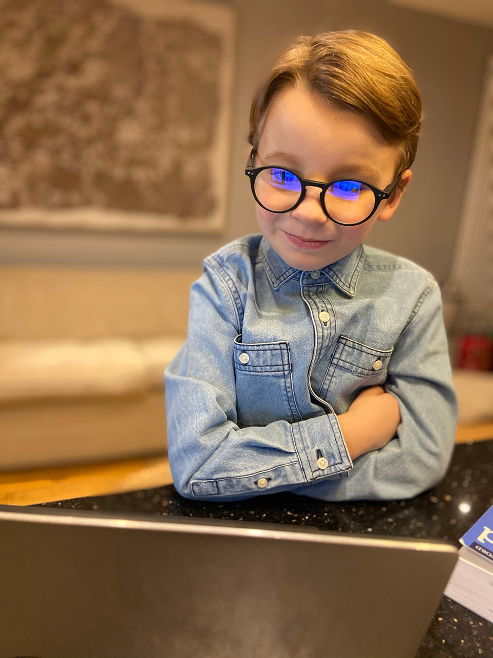 Blue Light Non-Prescription Glasses 'Sydney Kids' Black Goodlookers