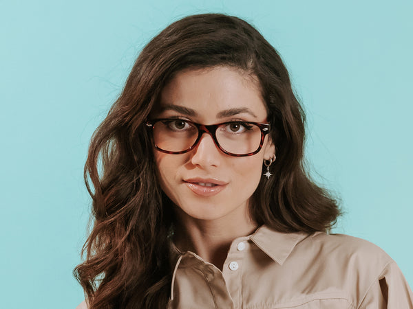 Woman wearing Reading Glasses 'Billi' Tortoiseshell