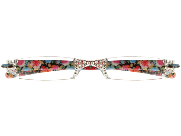 Reading Glasses 'Quartet' Blue/Pink Floral