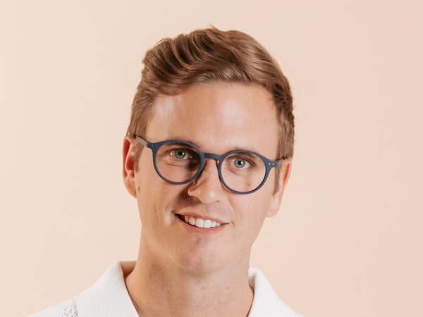 Man wearing Reading Glasses 'Sydney' Navy Blue
