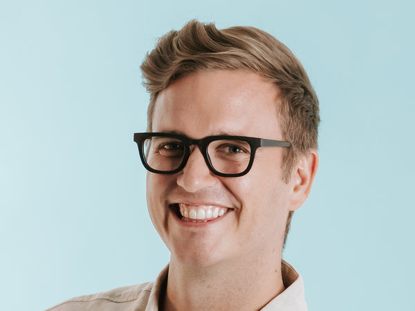 Man wearing Reading Glasses 'Burbank' Matt Black