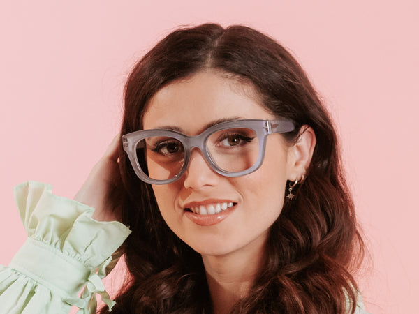 Woman wearing Reading Glasses 'Encore' Grey