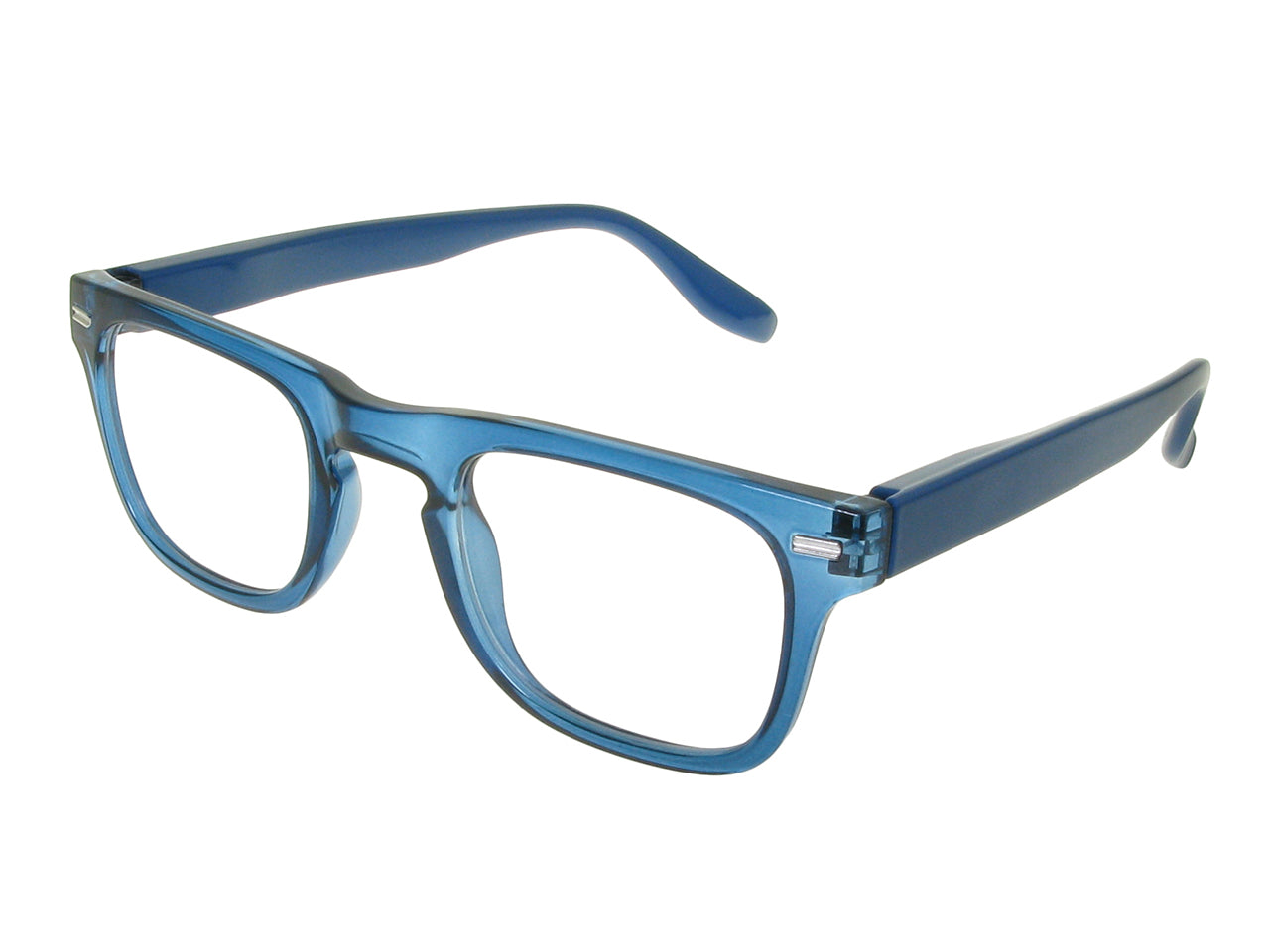 Unisex Adults Rectangular Blue Light Blocking Reading Glasses – 52mm Lens, Clear Polycarbonate Readers