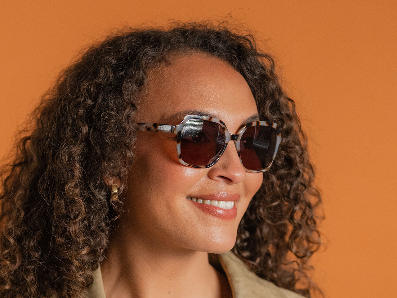 Sunglasses Polarised 'Athena' White Tortoiseshell