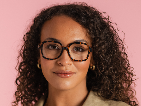 Woman wearing Reading Glasses 'Adrienne' Matt Tortoiseshell