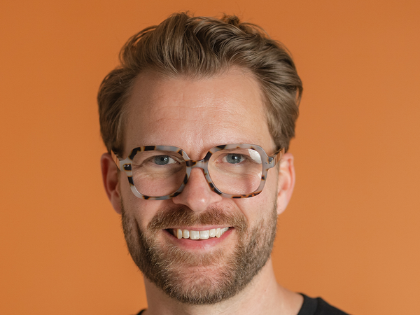 Man wearing Reading Glasses 'Adrienne' Matt White Tortoiseshell