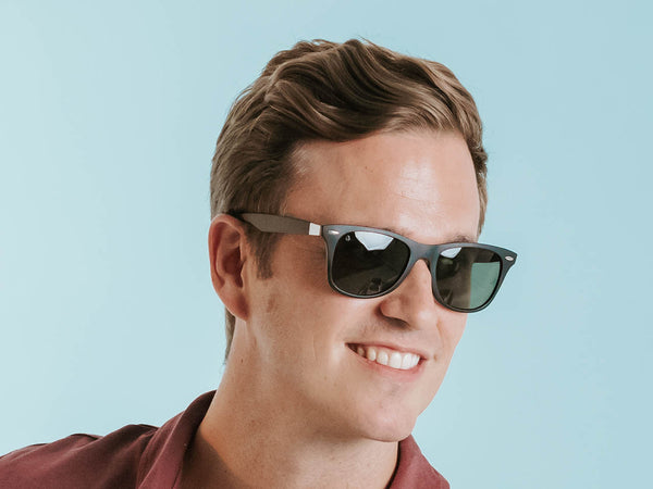 Man wearing Sunglasses Polarised 'Regan' Grey