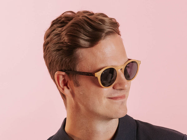 Man wearing Sunglasses Polarised 'Robbie' Mustard/Tortoiseshell