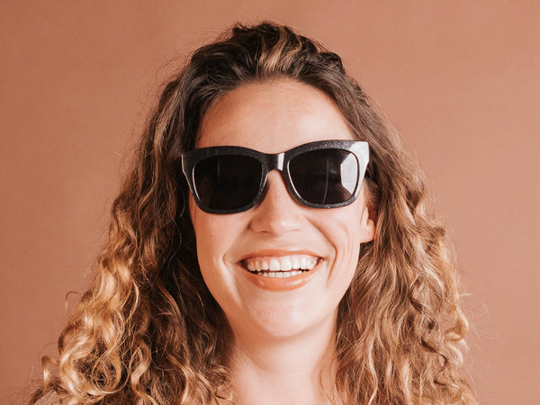 Woman wearing Sunglasses Polarised 'Showtime' Black