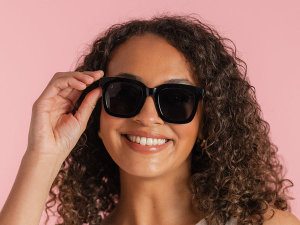 Woman wearing Sunglasses Polarised 'Jamie' Black