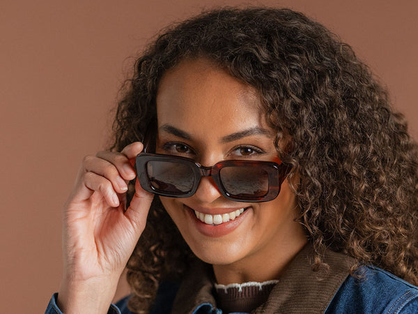 Woman wearing Sunglasses Polarised 'Nova' Tortoiseshell