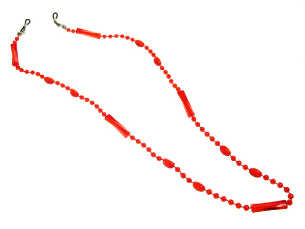 Glasses Chain 'Translucent Bead' Red