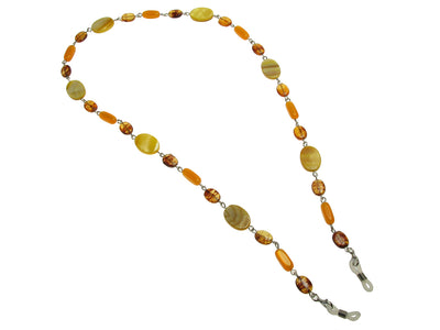 Glasses Chain 'Natural Shell Oval' Amber/Yellow