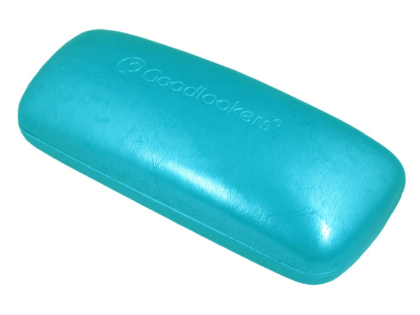 Glasses Case 'Aged Leather Look Shiny' Turquoise