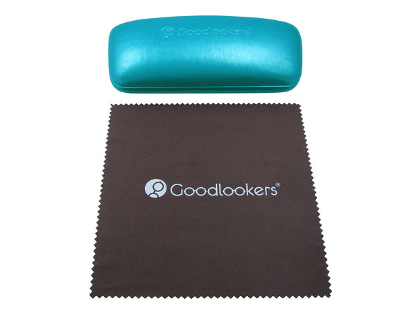 Glasses Case 'Aged Leather Look Shiny' Turquoise