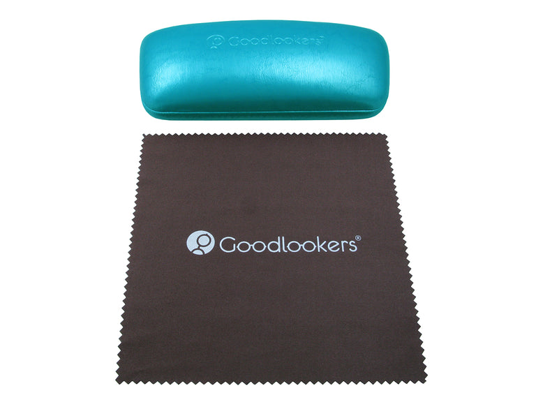 Glasses Case 'Aged Leather Look Shiny' Turquoise