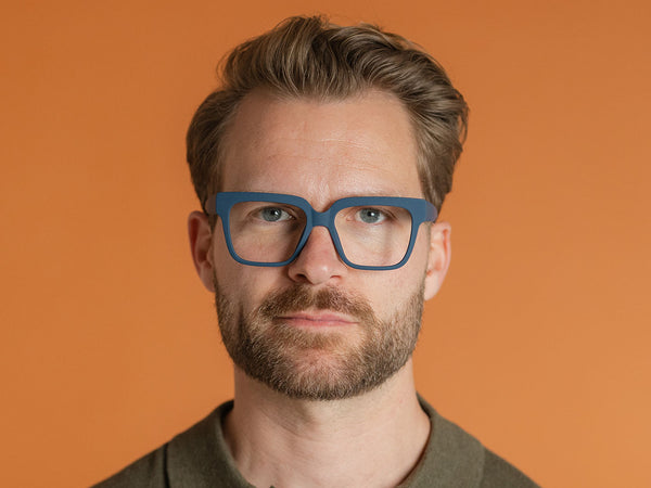 Man wearing Reading Glasses 'Blake' Matt Blue
