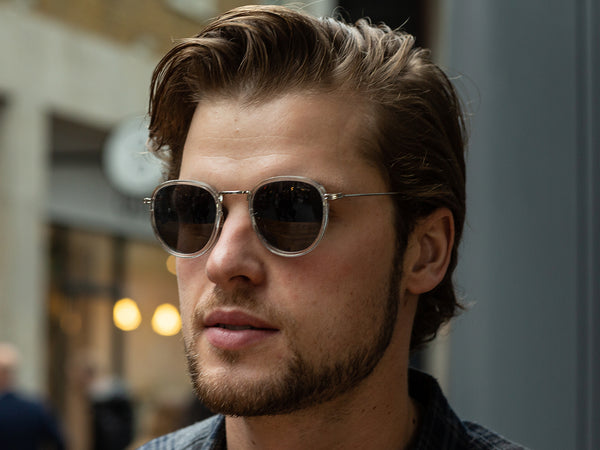 Man wearing Sunglasses Polarised 'Riley' Transparent