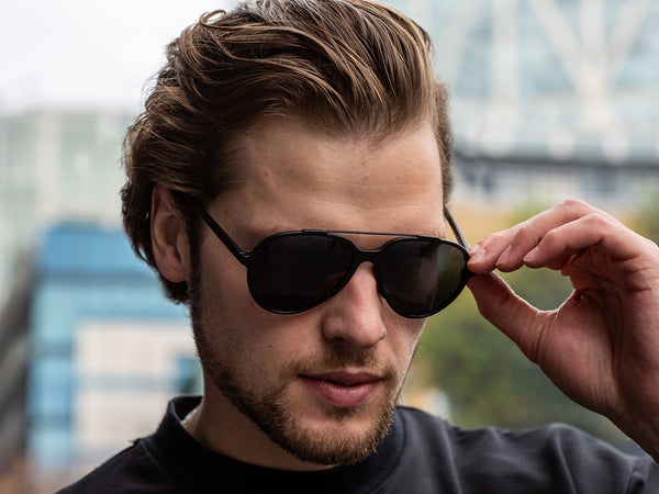 Man wearing Sunglasses Polarised 'Cruise' Matt Black