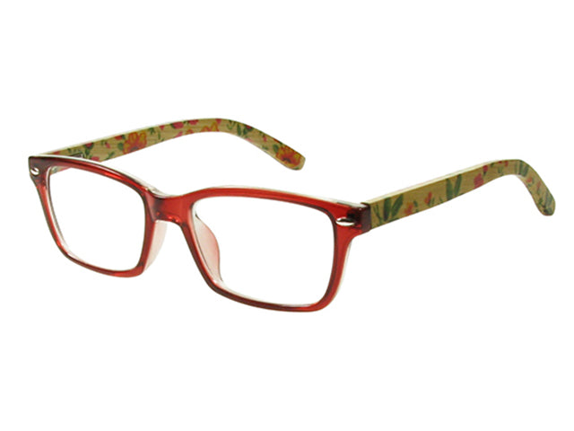 Natural Bamboo Readers 'Eva' Red