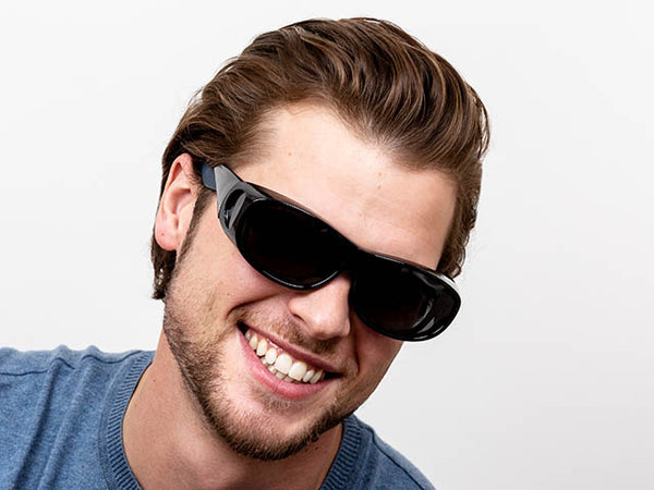 Man wearing Sunglasses 'Coverspecs' Black