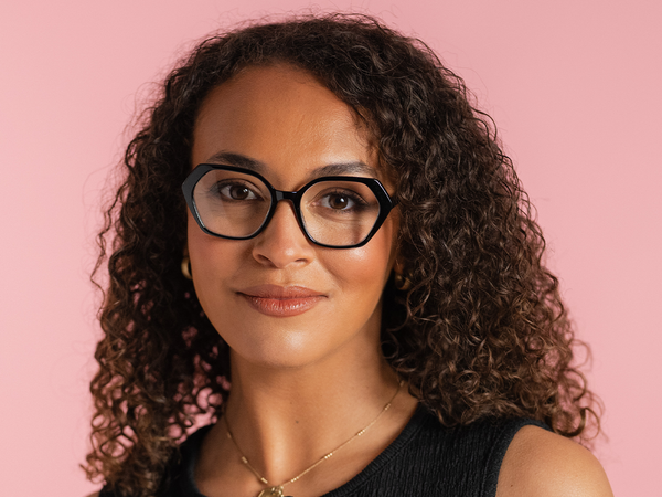 Woman wearing Reading Glasses 'Maya' Black