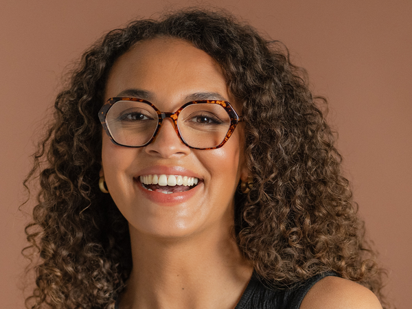 Woman wearing Reading Glasses 'Maya' Tortoiseshell