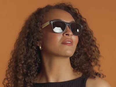 Sunglasses Polarised 'Ash' Matt Black/Bamboo