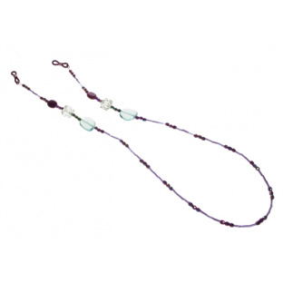 Glasses Chain 'Iridescent Bead' Purple/Green
