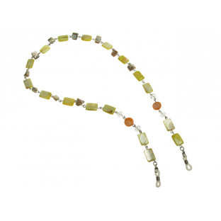 Glasses Chain 'Natural Shell Rectangular' Yellow