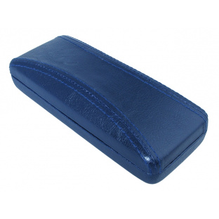 Glasses Case 'Aged Leather Look Stitched' Blue