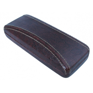 Glasses Case 'Aged Leather Look Stitched' Brown