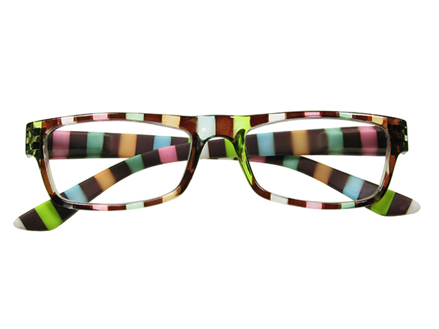 Reading Glasses 'Allsorts' Brown/Multi-Stripe