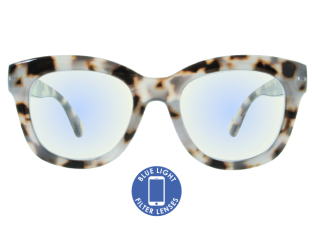 Blue Light Non-Prescription Glasses 'Encore' White Tortoiseshell