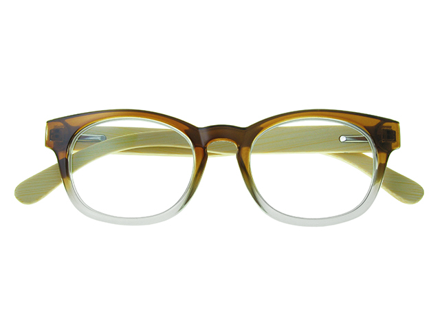 Natural Bamboo Readers 'Picadilly' Brown/Clear