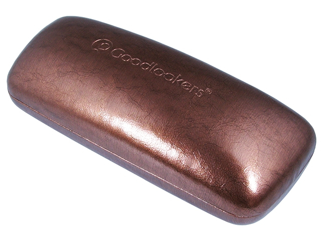 Glasses Case 'Aged Leather Look Shiny' Brown