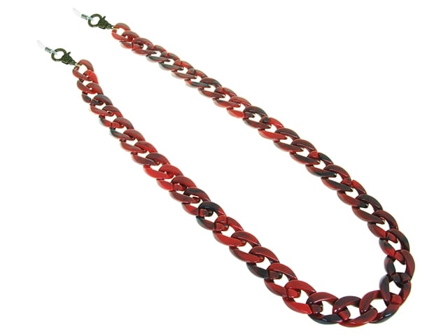 Glasses Chain 'Flat Chunky' Red Marble
