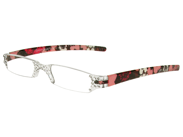 Reading Glasses 'Quartet' Red/Pink Floral