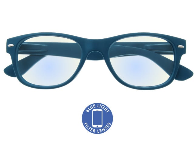 Blue Light Reading Glasses 'Billi' Matt Blue