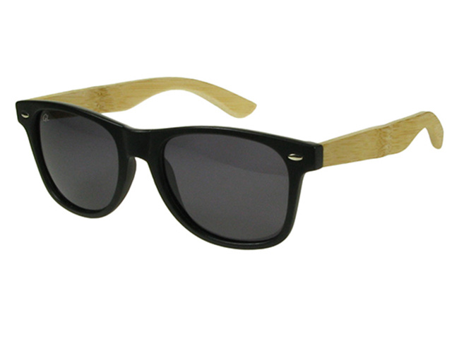 Sunglasses Polarised 'Ash' Matt Black/Bamboo