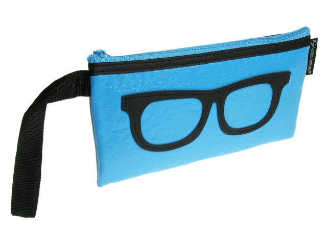 Glasses Case 'Geeky Retro' Blue