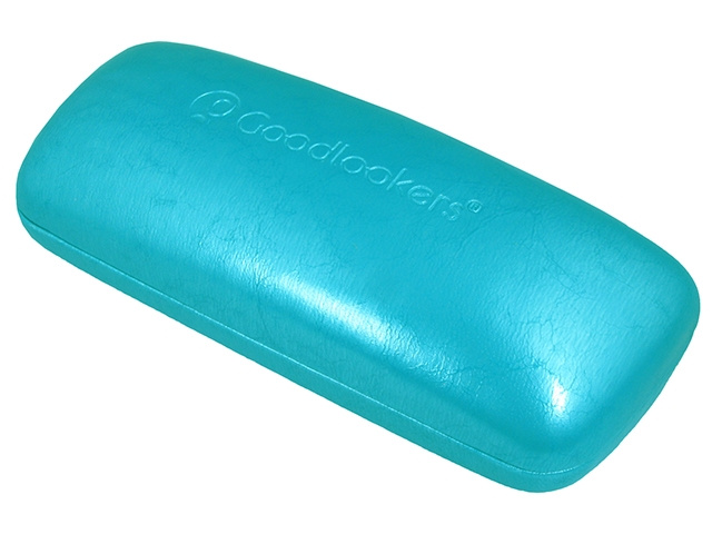 Glasses Case 'Aged Leather Look Shiny' Turquoise