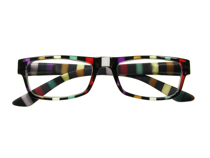 Reading Glasses 'Allsorts' Black/Multi-Stripe