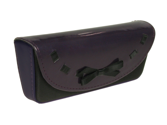 Glasses Case 'Bow Design' Purple