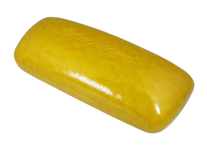 Glasses Case 'Aged Leather Look Shiny' Mustard