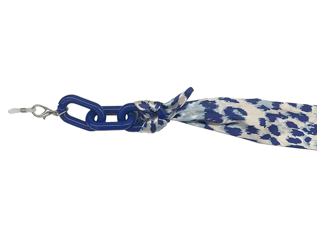 Glasses Chain 'Ribbon' Blue Leopard